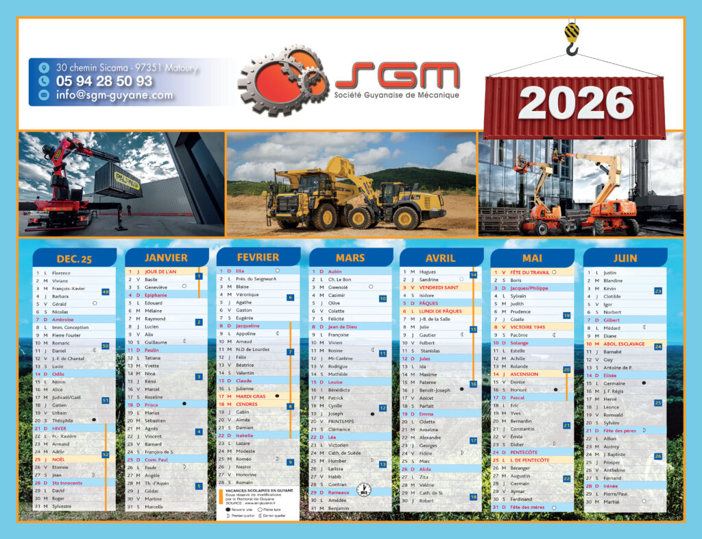 CALENDRIER REMBORDE SGM